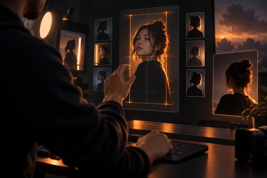 Portrait preparation in a video creation workspace
